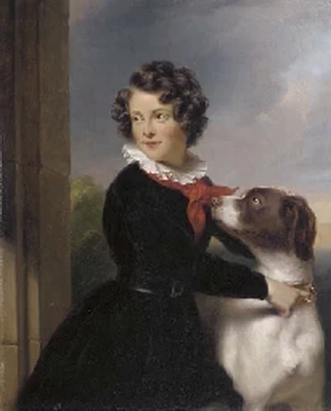 Ritratto di Carel Augustus Bernard D‚sir‚ Rijk (nato nel 1828), undicenne, con il suo cane
